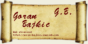 Goran Bajkić vizit kartica